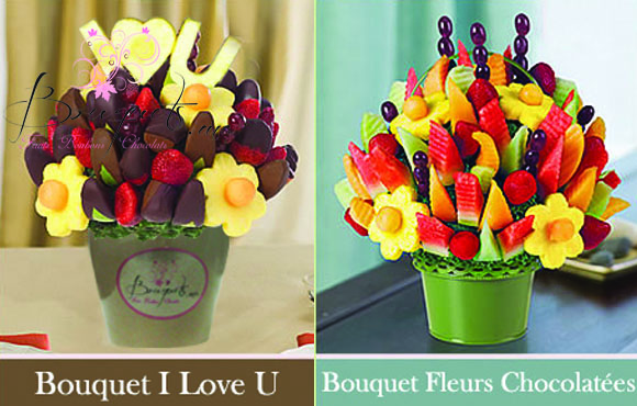 Choix de Bouquets assortis de fleurs, fruits fraîche ou chocolat chez Bouquets.ma!