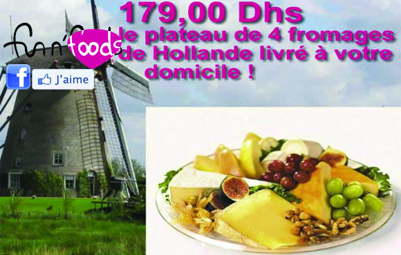 Dégustez un assortiment de Quatre Délicieux Fromages de Hollande pour 179 Dhs au lieu de 268 Dhs soit 33% de remise!
