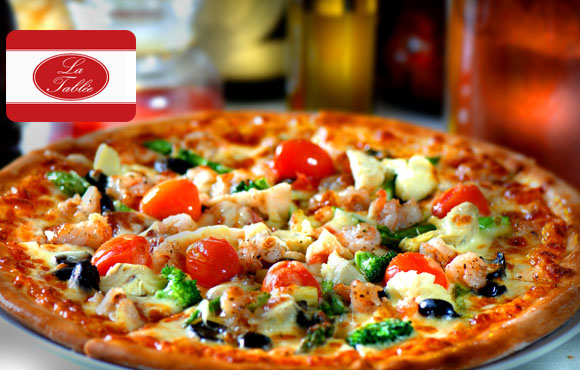 Savourez 2 Pizzas au prix exceptionnel de 56dhs au lieu de 112 chez La Tablée!