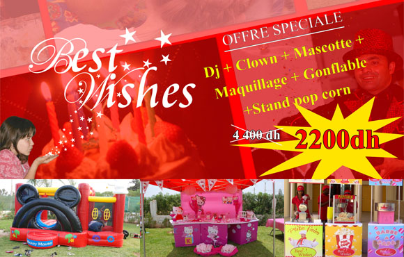 DJ, Clown, Stand, Gonflable et Maquillage à seulement 2200dhs chez Best Wishes!