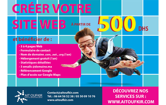 Créez votre Site Web à partir de 500dhs avec Ait Oufkir!