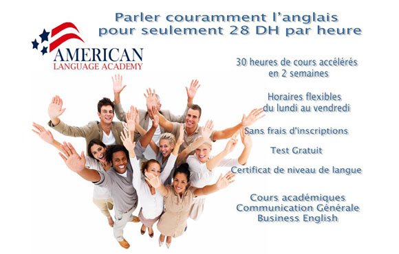 Perfectionnez votre anglais chez American Language Academy pour seulement 28 DH par heure!
