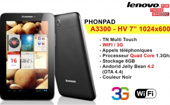 Un PhonPad LENOVO QuadCore puissant avec Wifi+3G au prix de 1590 au lieu 2000 Dh