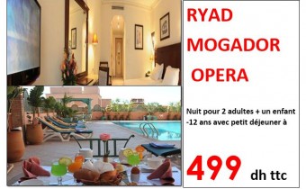 une nuit pour 2 adultes + enfant -12ans au Ryad Mogador Opéra