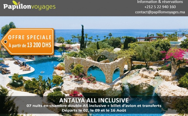 Antalya All Inclusive vol direct 7 nuits/8 jours