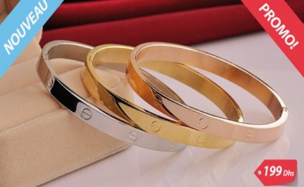 3 Bracelets de luxe en plaqué Or/platine