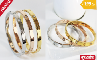 3 Bracelets de luxe en plaqué Or/platine Modifier